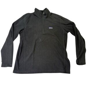 Patagonia Men’s Micro D 1/4 Zip Fleece Pullover Black Size Large Worn Wear